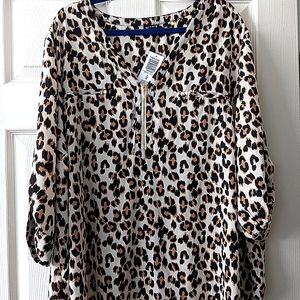 Torrid Leopard Print "Harper" Blouse 4/4X/26